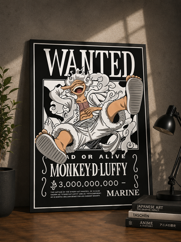 Luffy Gear 5 Wanted Dead or Alive One Piece Poster