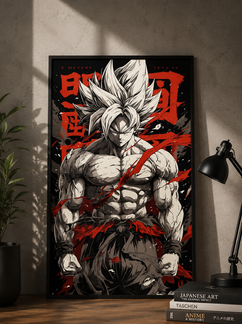 Goku Super Saiyan Ink Art Dragon Ball Poster