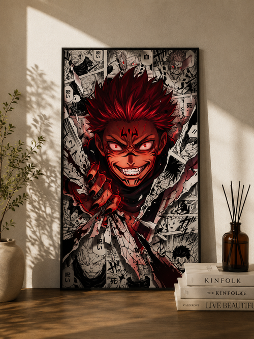 Sukuna Ryomen Manga Burst Jujutsu Kaisen Poster