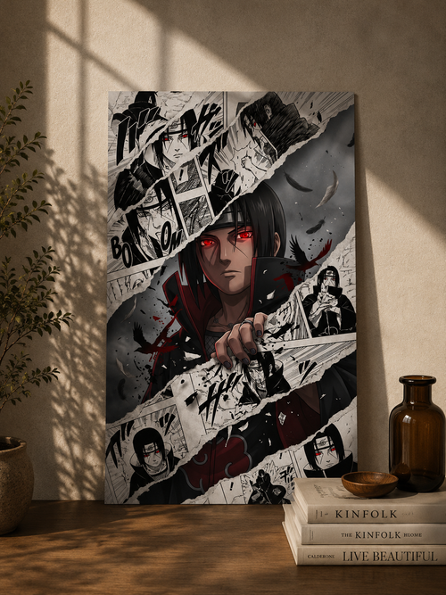 Itachi Uchiha Sharingan Manga Collage Naruto Poster