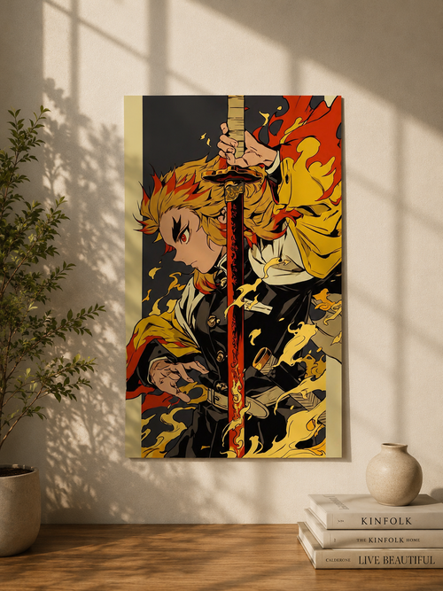 Rengoku Flame Hashira Demon Slayer Anime Poster