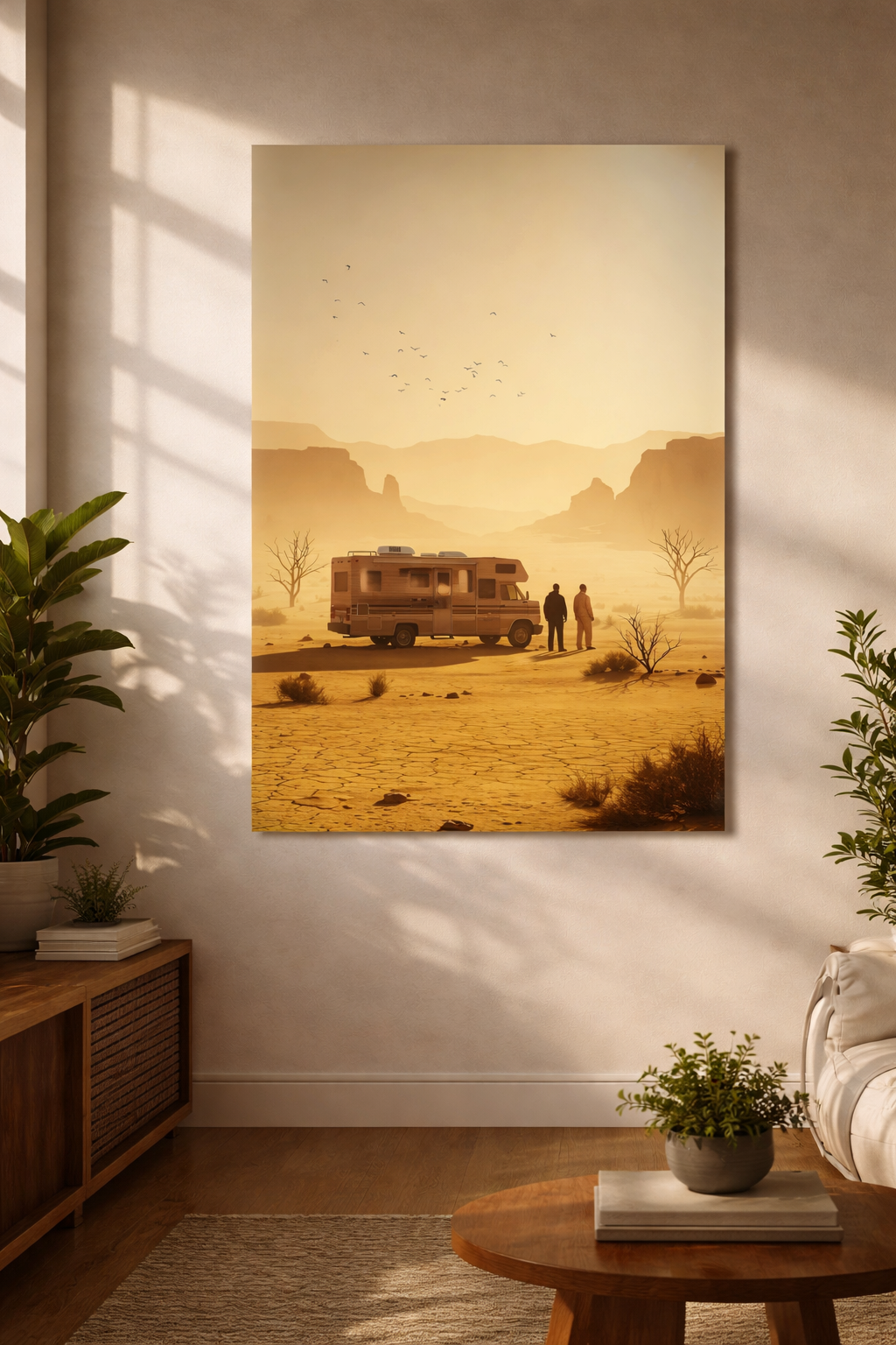 Breaking Bad desert RV minimal cinematic poster India – PosterDrip