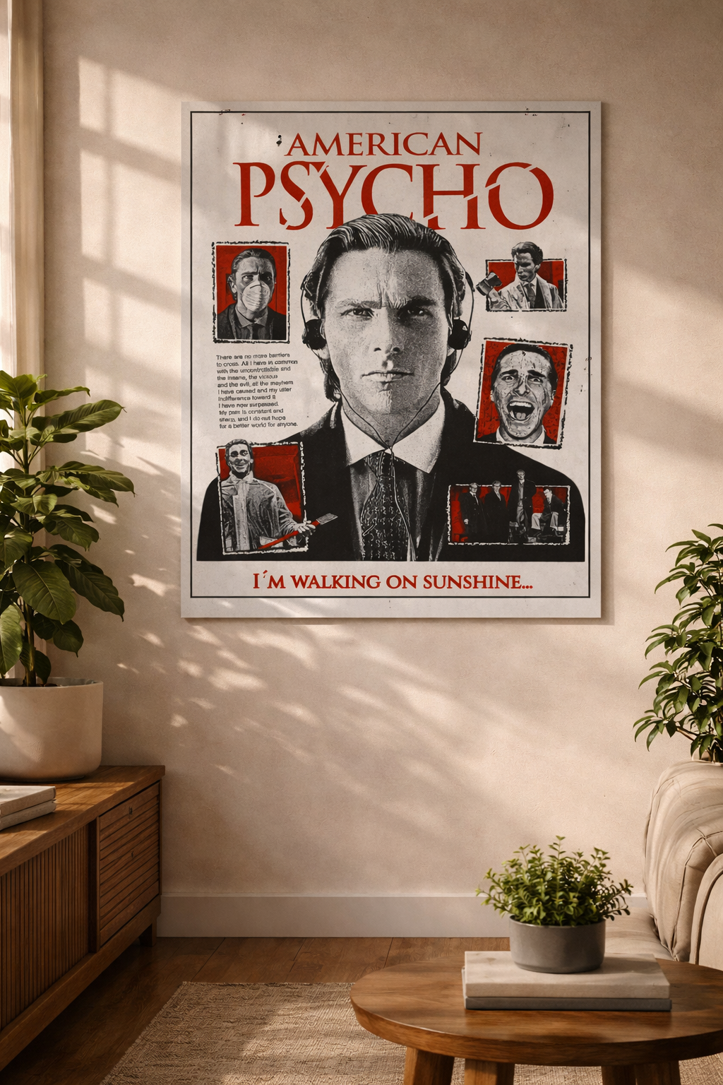 American Psycho Walking on Sunshine Collage Movie Poster