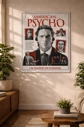 American Psycho Walking on Sunshine collage movie poster India – PosterDrip