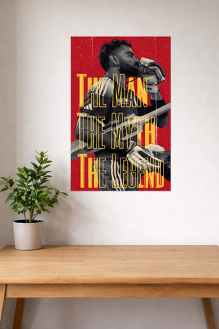Virat Kohli Man Myth Legend vintage red cricket poster India – PosterDrip