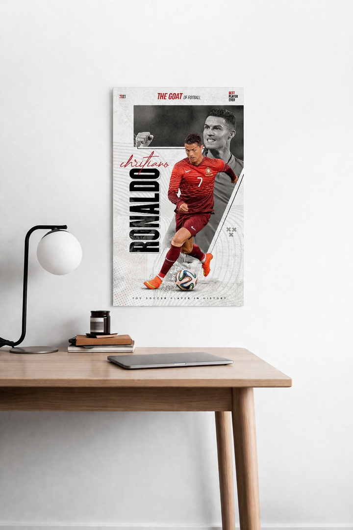 Cristiano Ronaldo Portugal GOAT football magazine poster India – PosterDrip