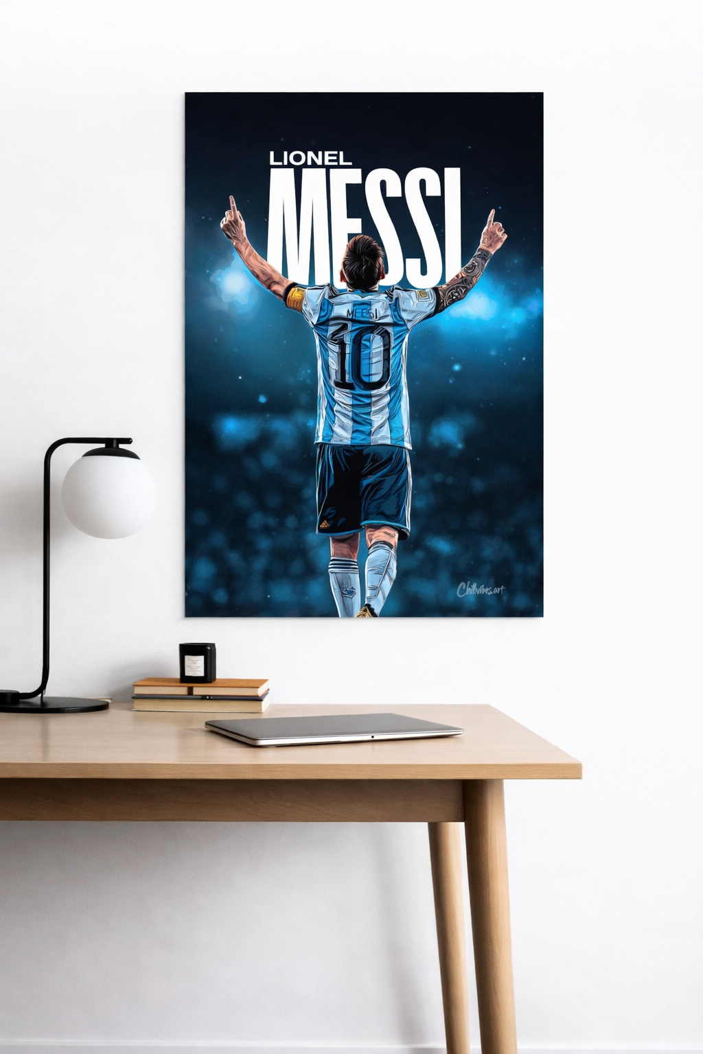 Lionel Messi #10 Argentina Stadium Celebration Football Poster