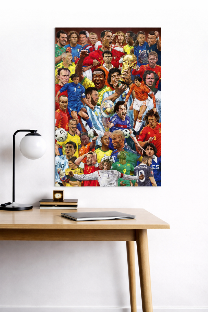 Football greatest legends all-time collage poster Pele Messi Ronaldo India – PosterDrip