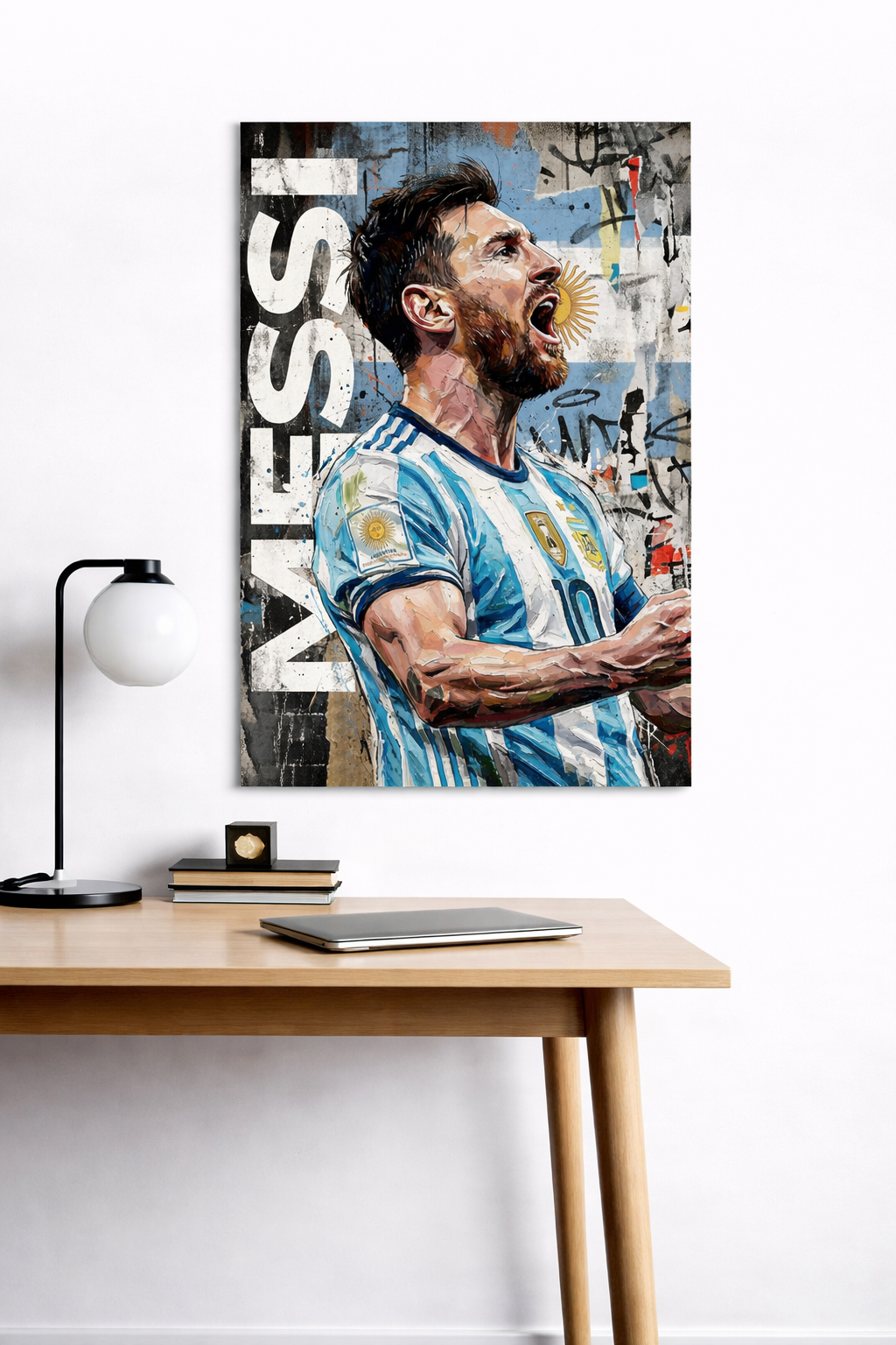 Lionel Messi Argentina Graffiti Street Art Football Poster