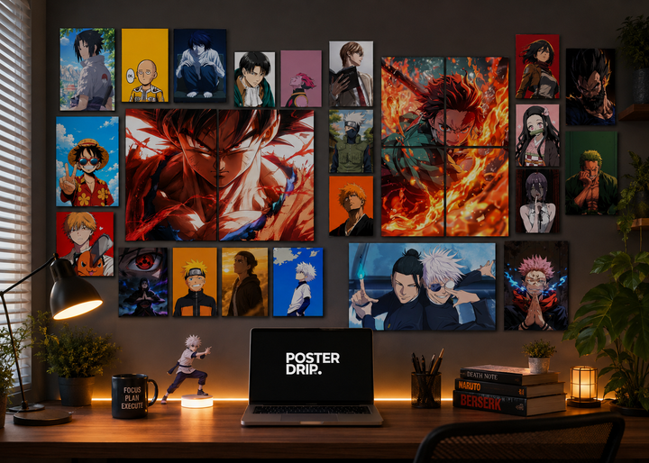 Anime Icons Mega Wall Set | 27-Piece Anime Character Poster Combo