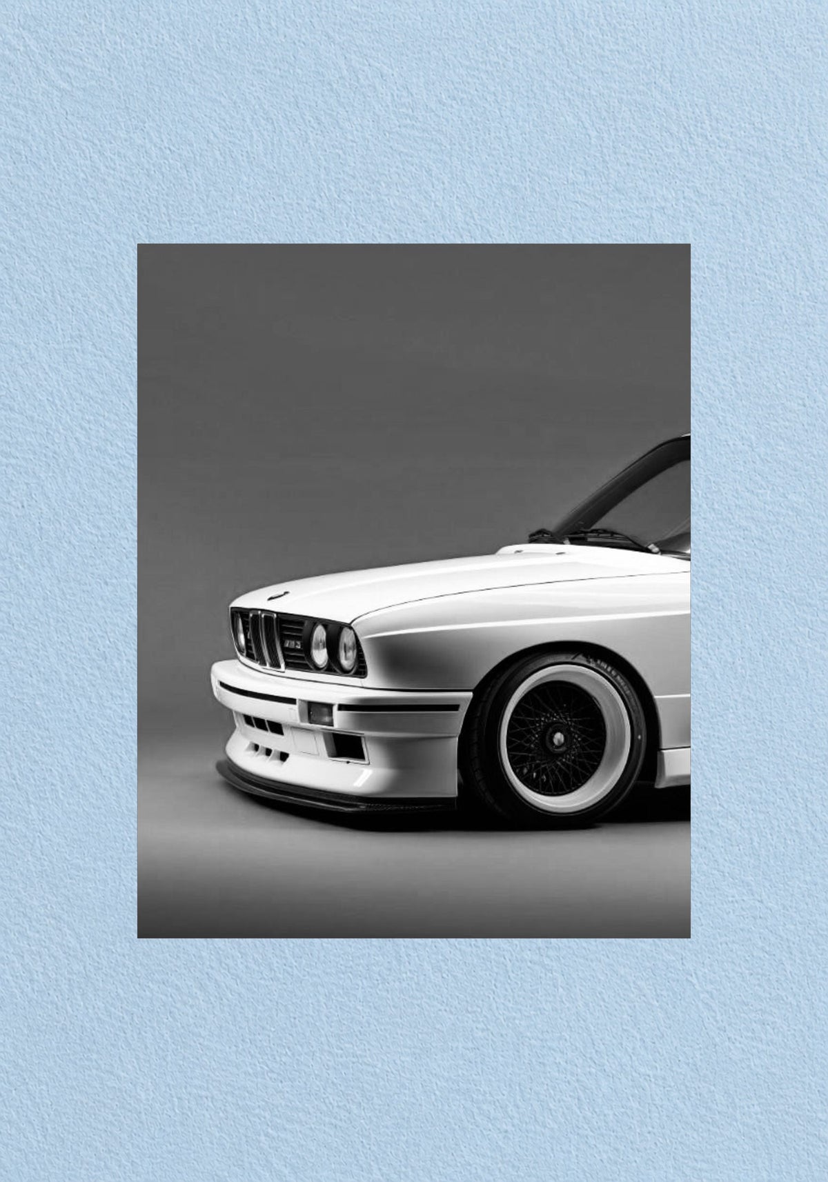 BMW E30 Black Widebody Poster
