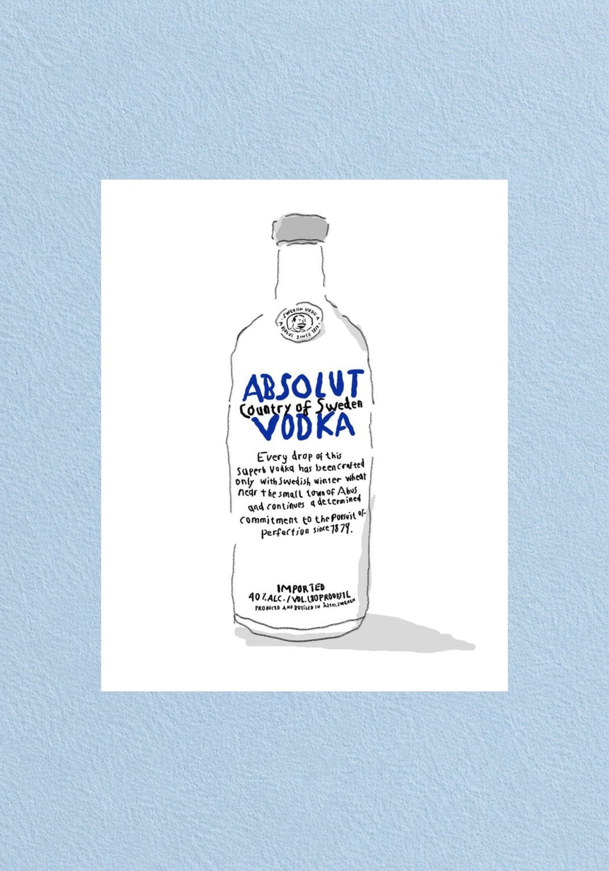 Absolut Vodka Line Art Poster