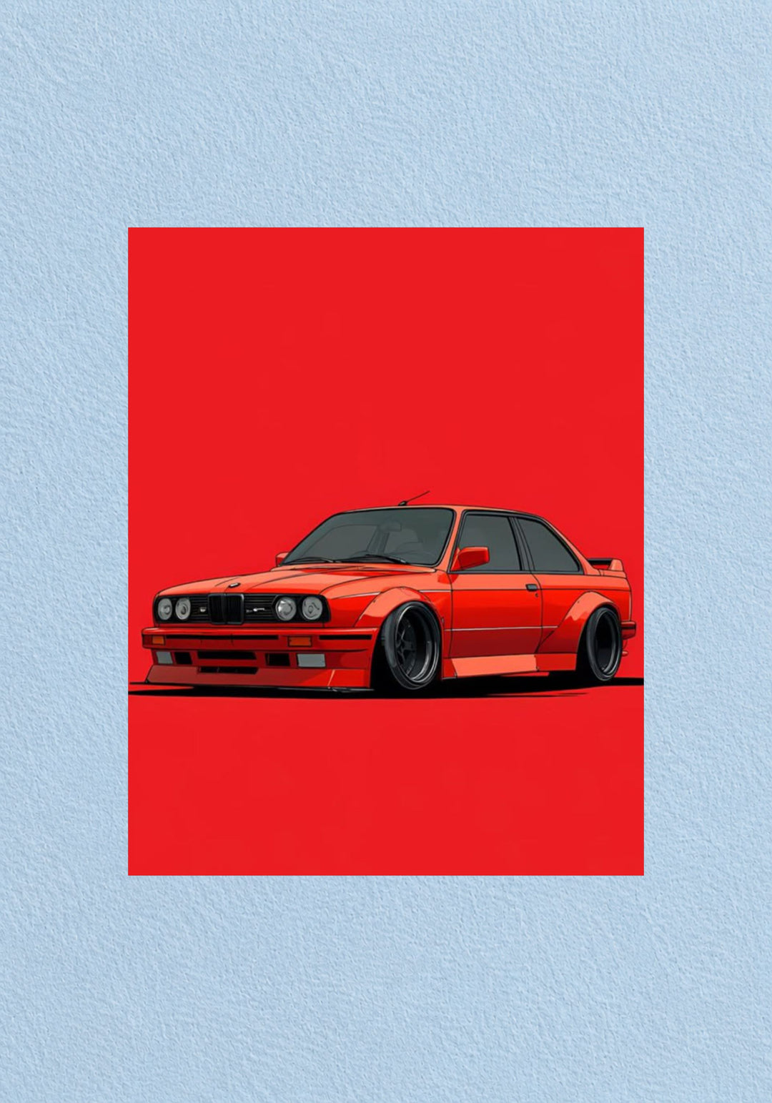 Red BMW Minimal Illustration Poster