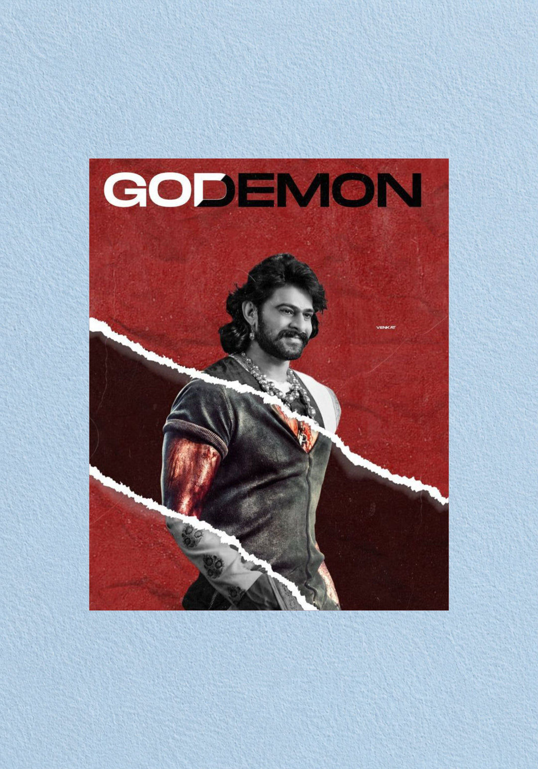 Rebel Star Prabhas God Demon Warrior Poster
