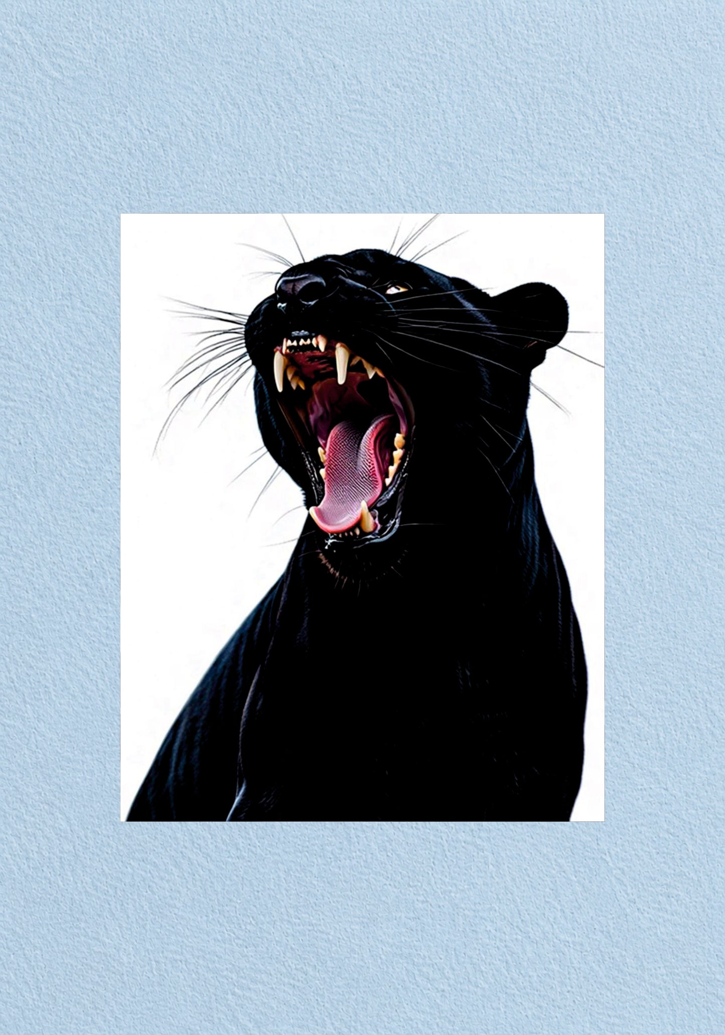 Roaring Panther White Poster | Aesthetic Wall Poster