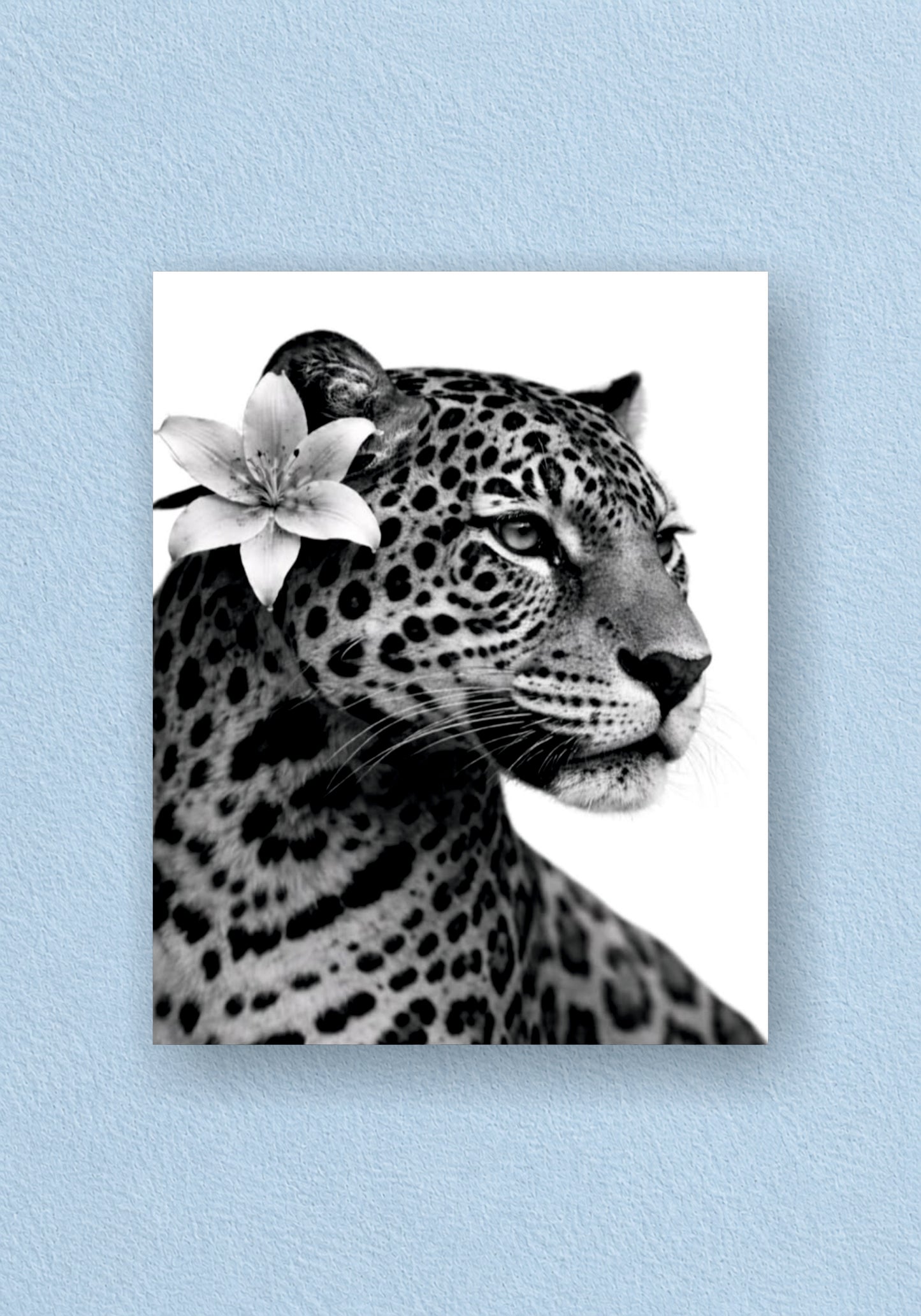 Leopard With Flower Poster | Aesthetic Wall Poster