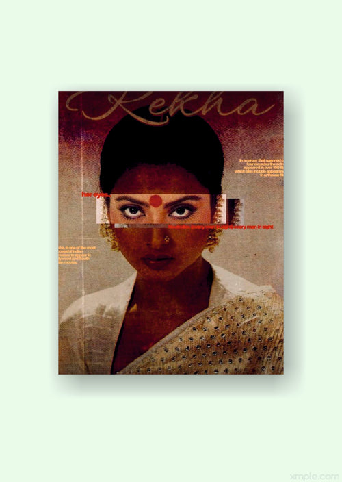 Rekha Vintage Cinematic Magazine Poster