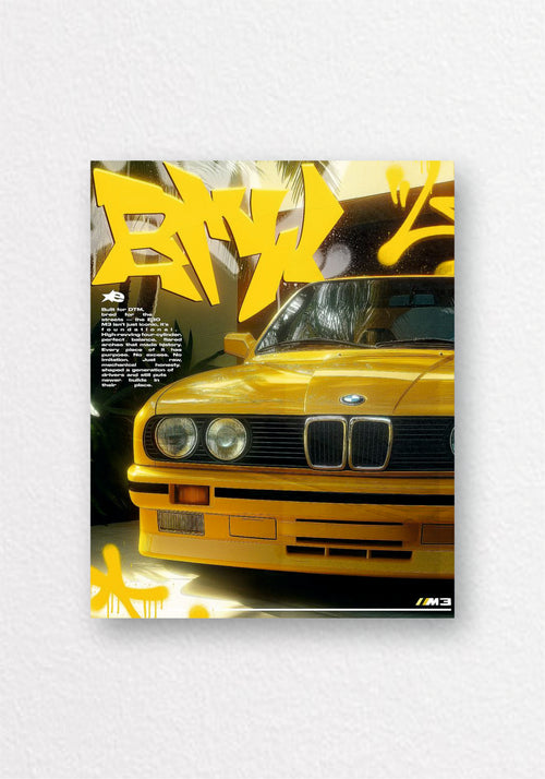 BMW Graffiti Style Poster | Automotive Street Art Wall Decor