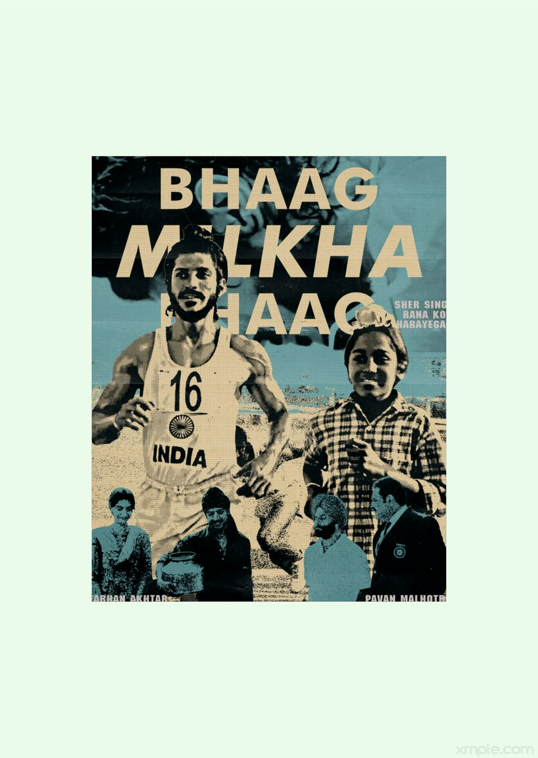 Bhaag Milkha Bhaag Vintage Sports Movie Poster