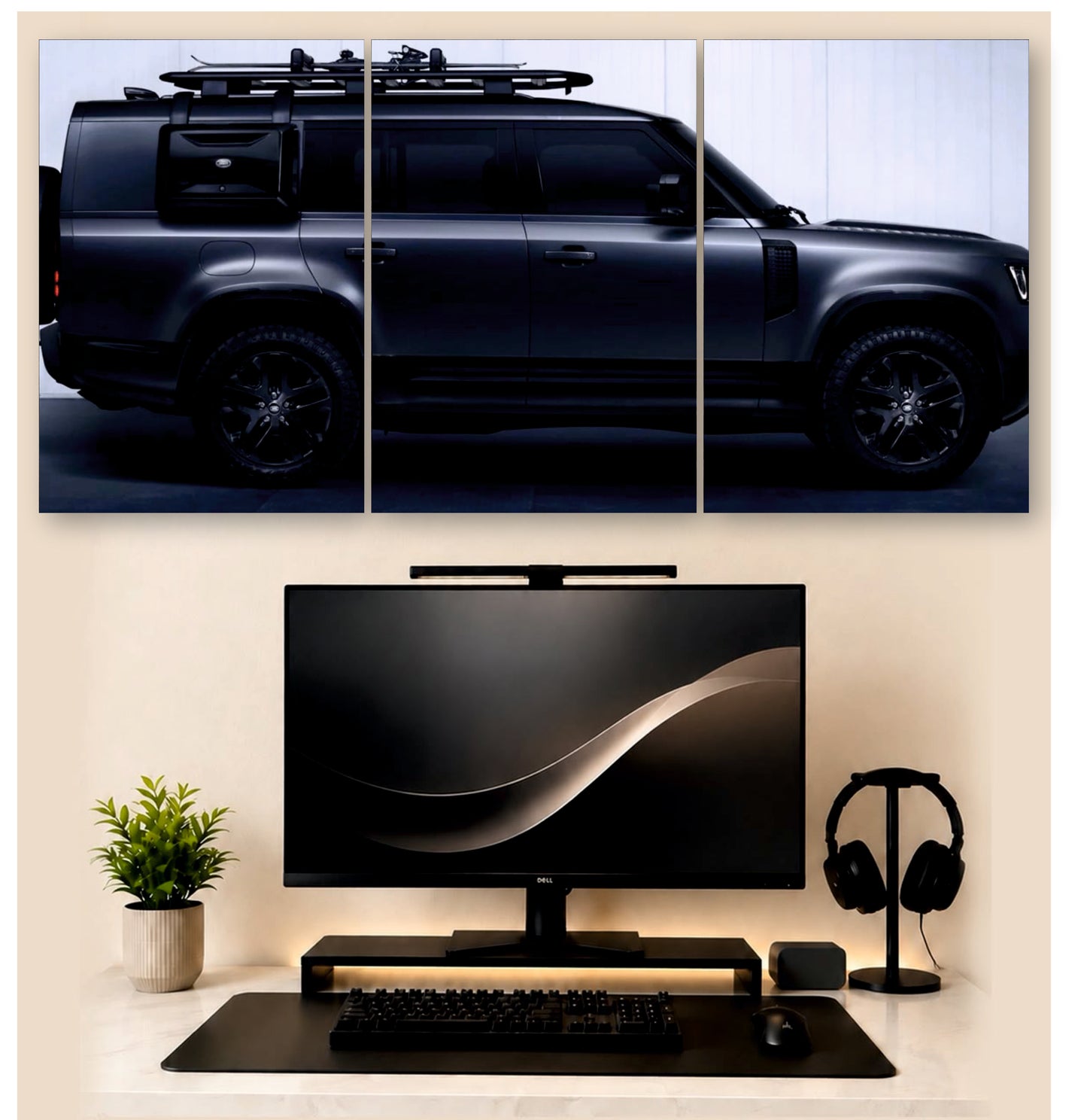 Defender Roof Rack Tour – 3-Piece Split Wall Art | SUV Decor