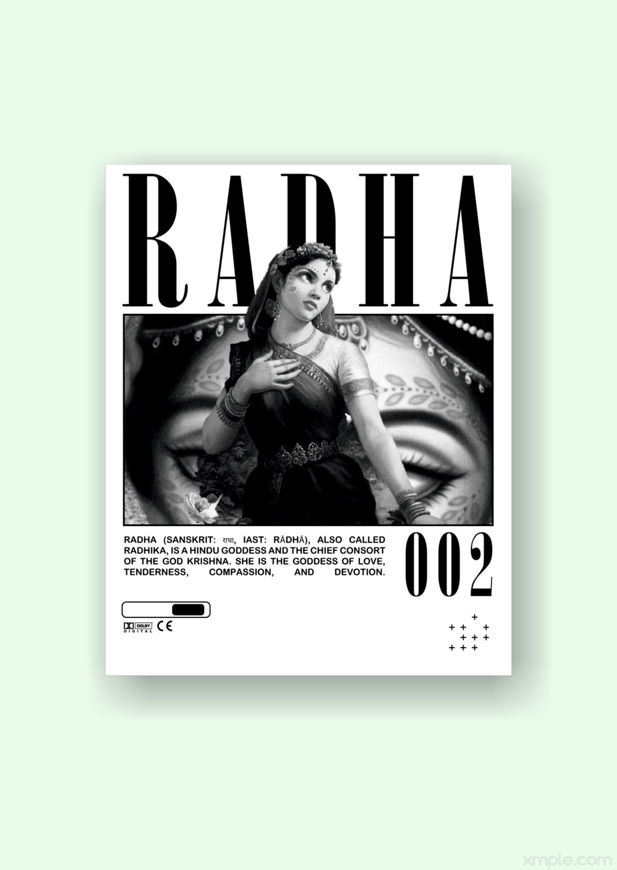 Radha Devotional Poster | Spiritual Wall Art