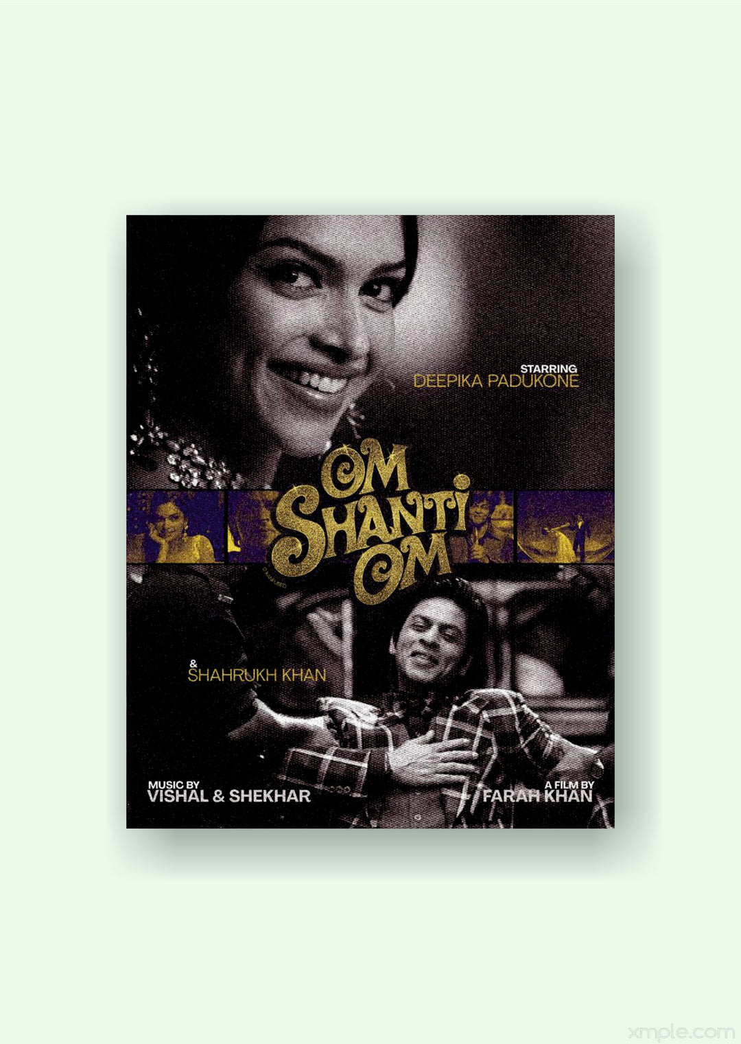 Om Shanti Om Minimalist Retro Movie Poster | Bollywood Film Poster