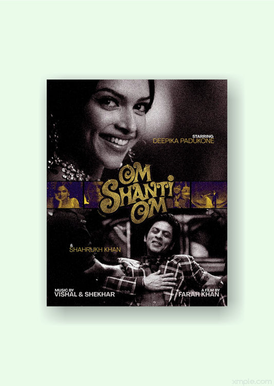 Om Shanti Om Minimalist Retro Movie Poster | Bollywood Film Poster