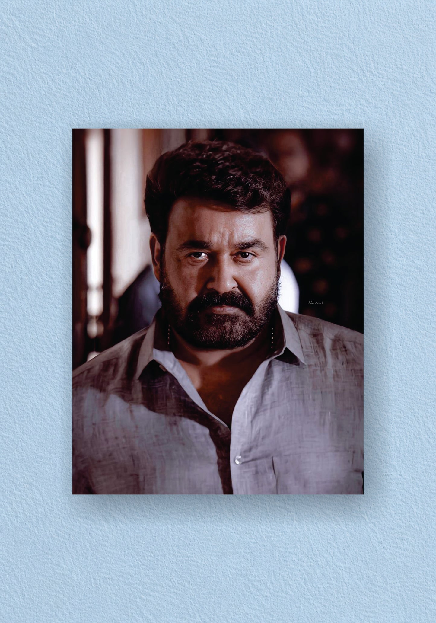 Mohanlal Serious Portrait Poster