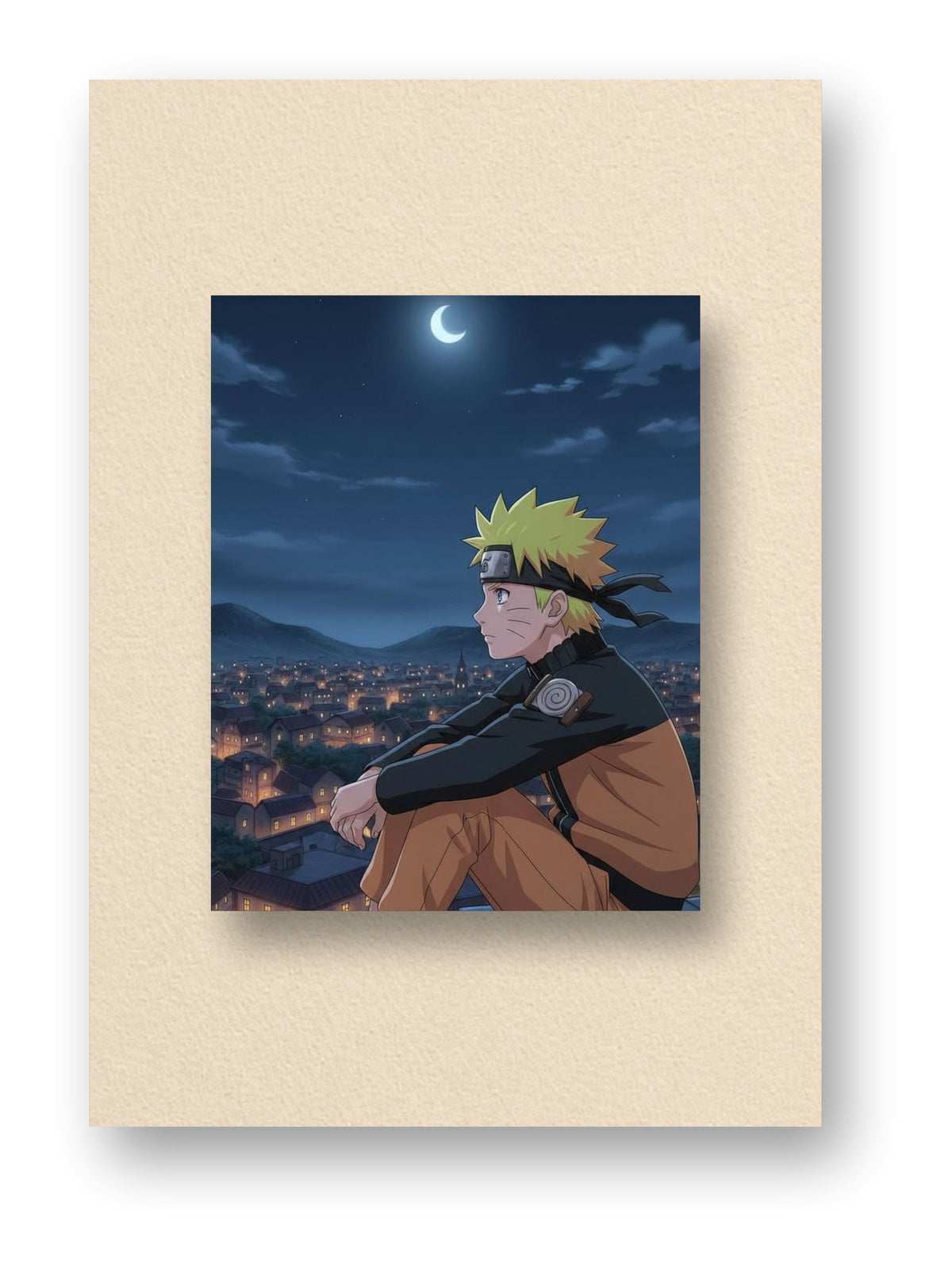 Goku | Moonlit Rooftop Poster