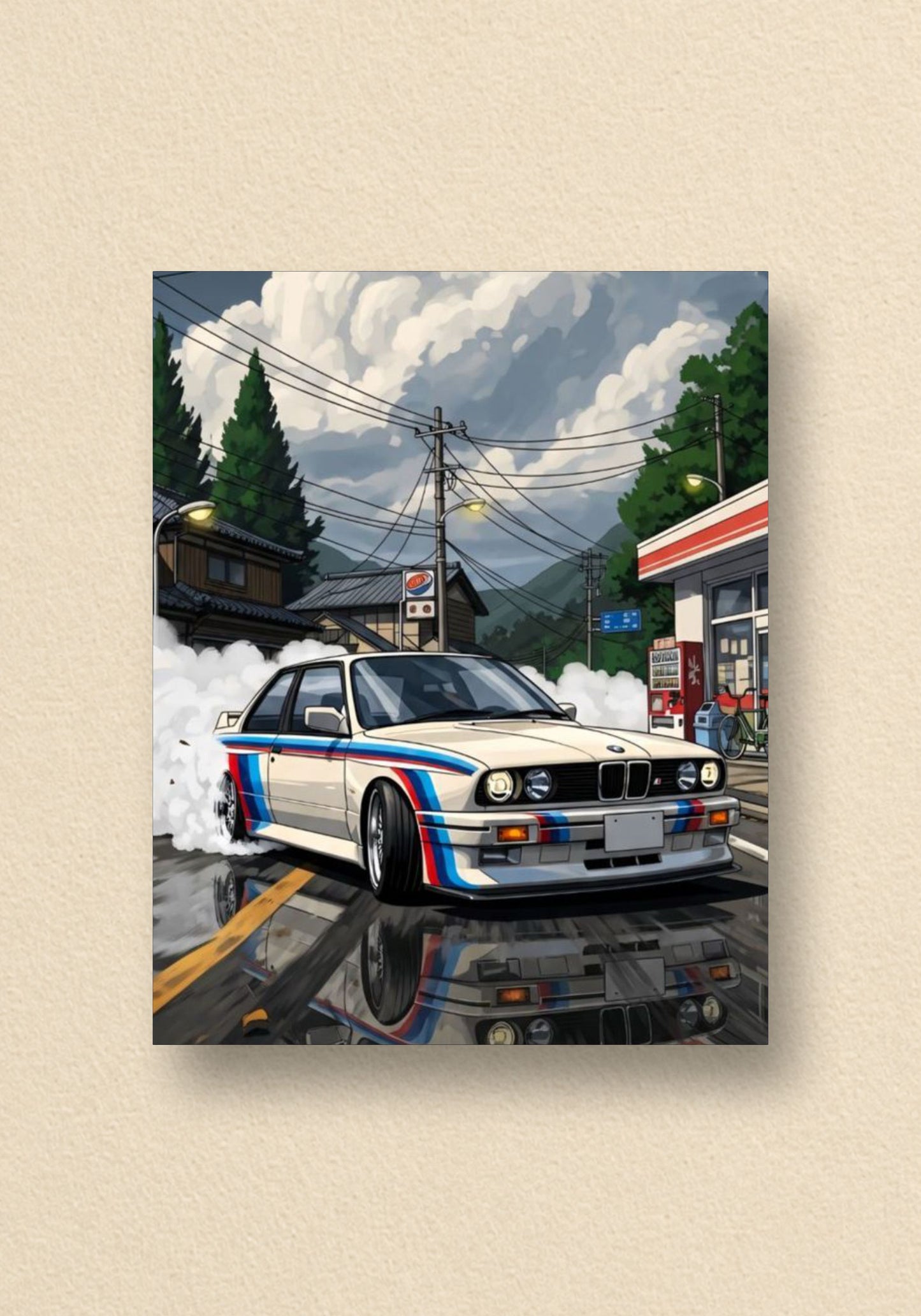 Neon Street Drift Poster