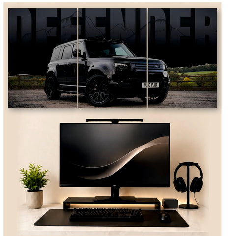 Defender Forest Trail – 3-Piece Split Wall Art | Off-Road SUV Decor