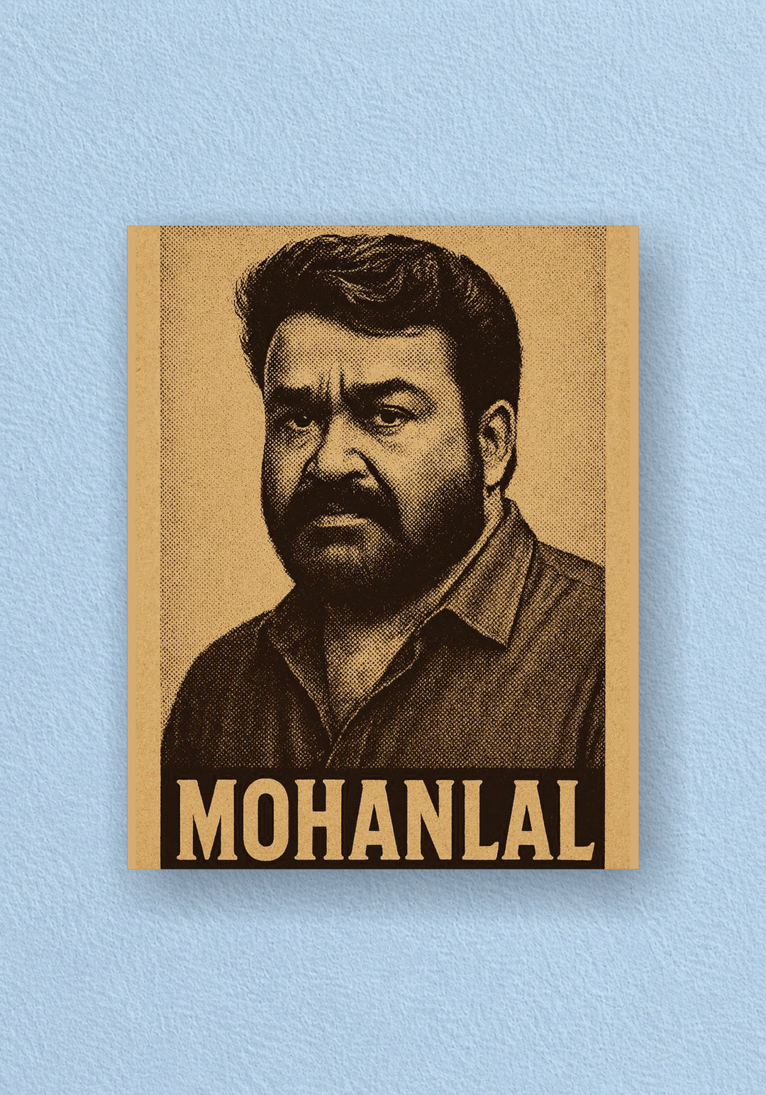 Mohanlal Halftone Portrait Poster