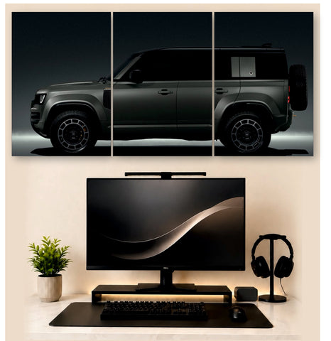Defender Urban Camo – 3-Piece Split Wall Art | Off-Road SUV Decor