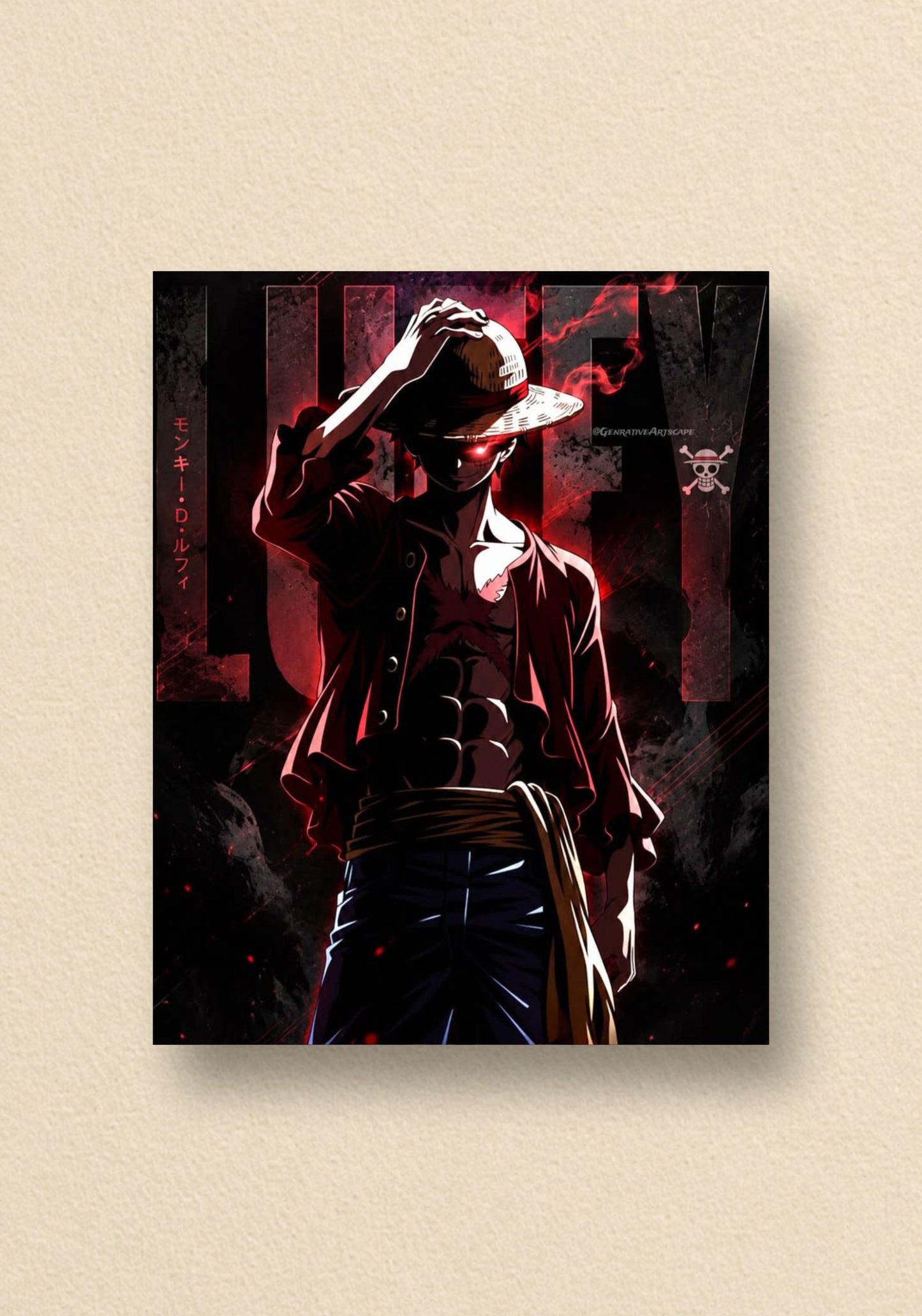 Monkey D Luffy| One Piece Anime Show |Walking Away Moody Poster