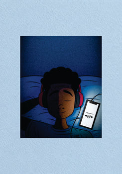 Late Night Phone Scrolling Illustration Poster – POSTERDRIP