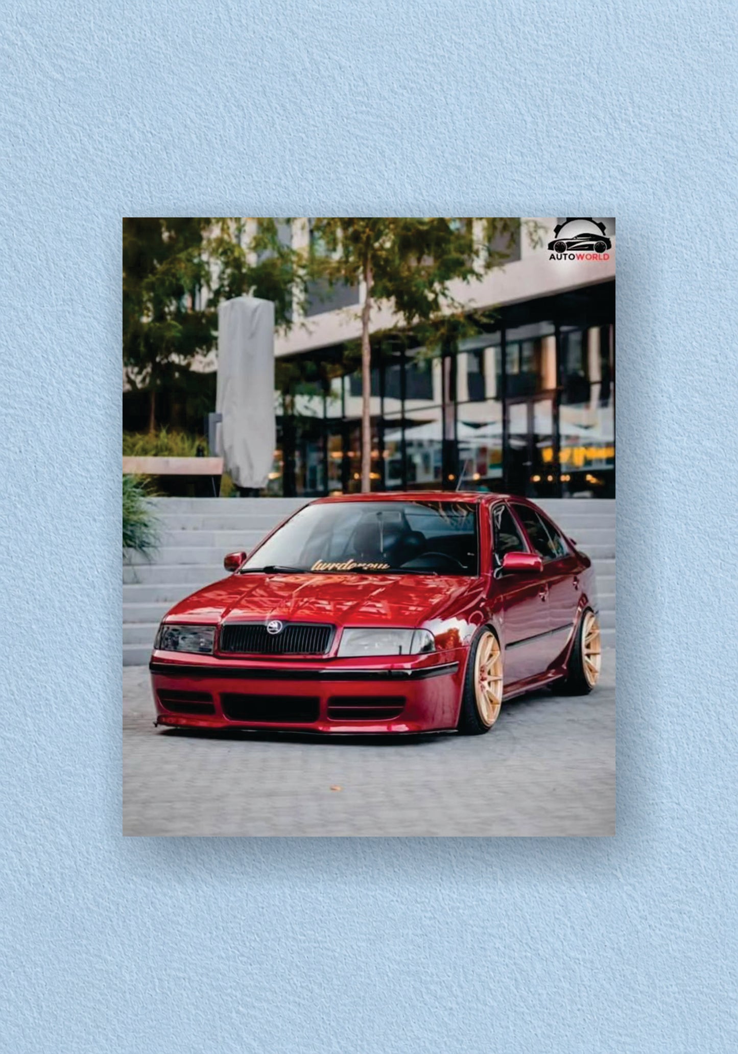 Red Skoda Octavia Modified Car Poster – POSTERDRIP