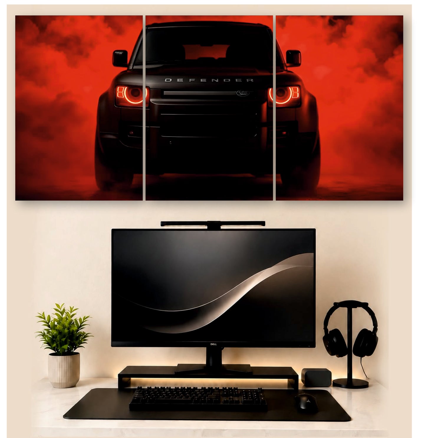 Defender Grit Mode – 3-Piece Split Wall Art | Off-Road SUV Decor