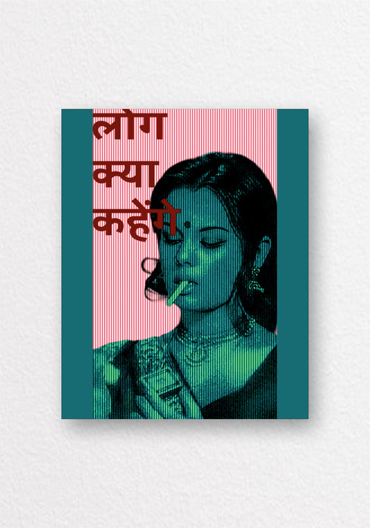 Log Kya Kahenge Hindi Typography Poster | Desi Aesthetic Wall Art