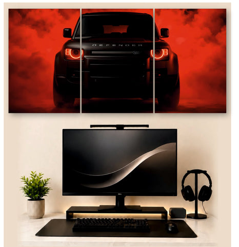 Defender Grit Mode – 3-Piece Split Wall Art | Off-Road SUV Decor