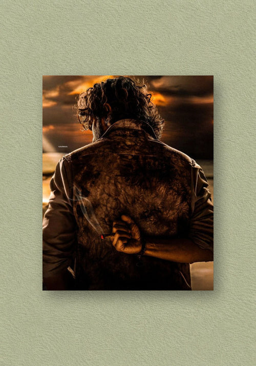 Ram Charan Peddi Movie | Back Tattoo Sunset Silhouette Poster