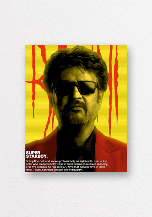 Rajinikanth Super Starboy Bio Poster | Tamil Cinema Wall Art