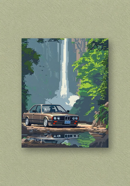 BMW CAR | Scenic Waterfall Drive Poster