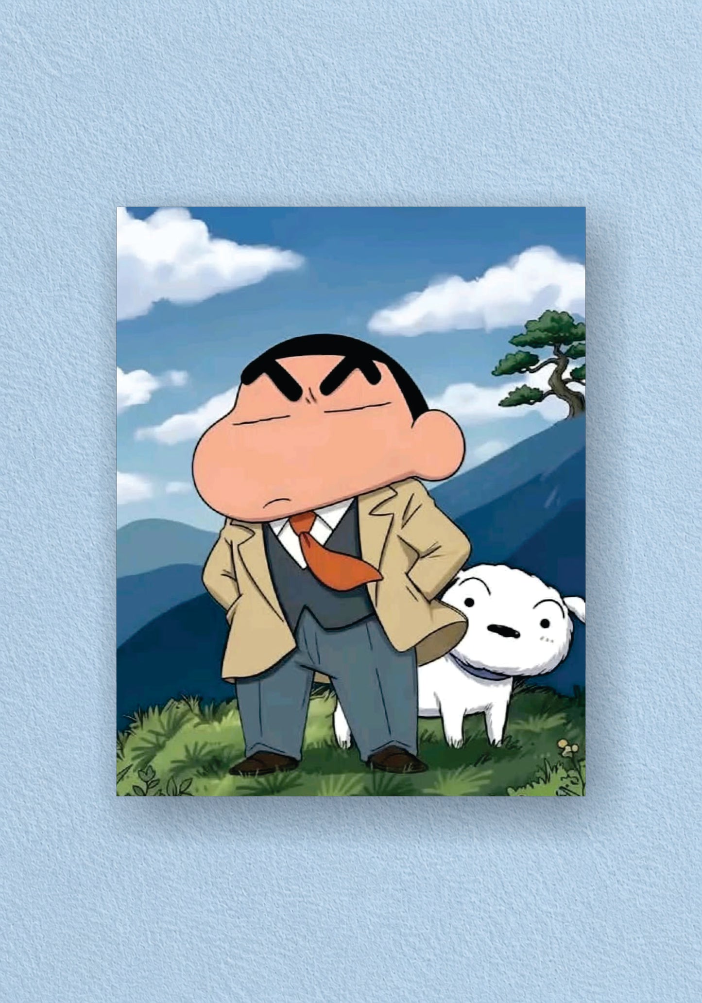Shinchan and Shiro Suit Cartoon Poster – POSTERDRIP