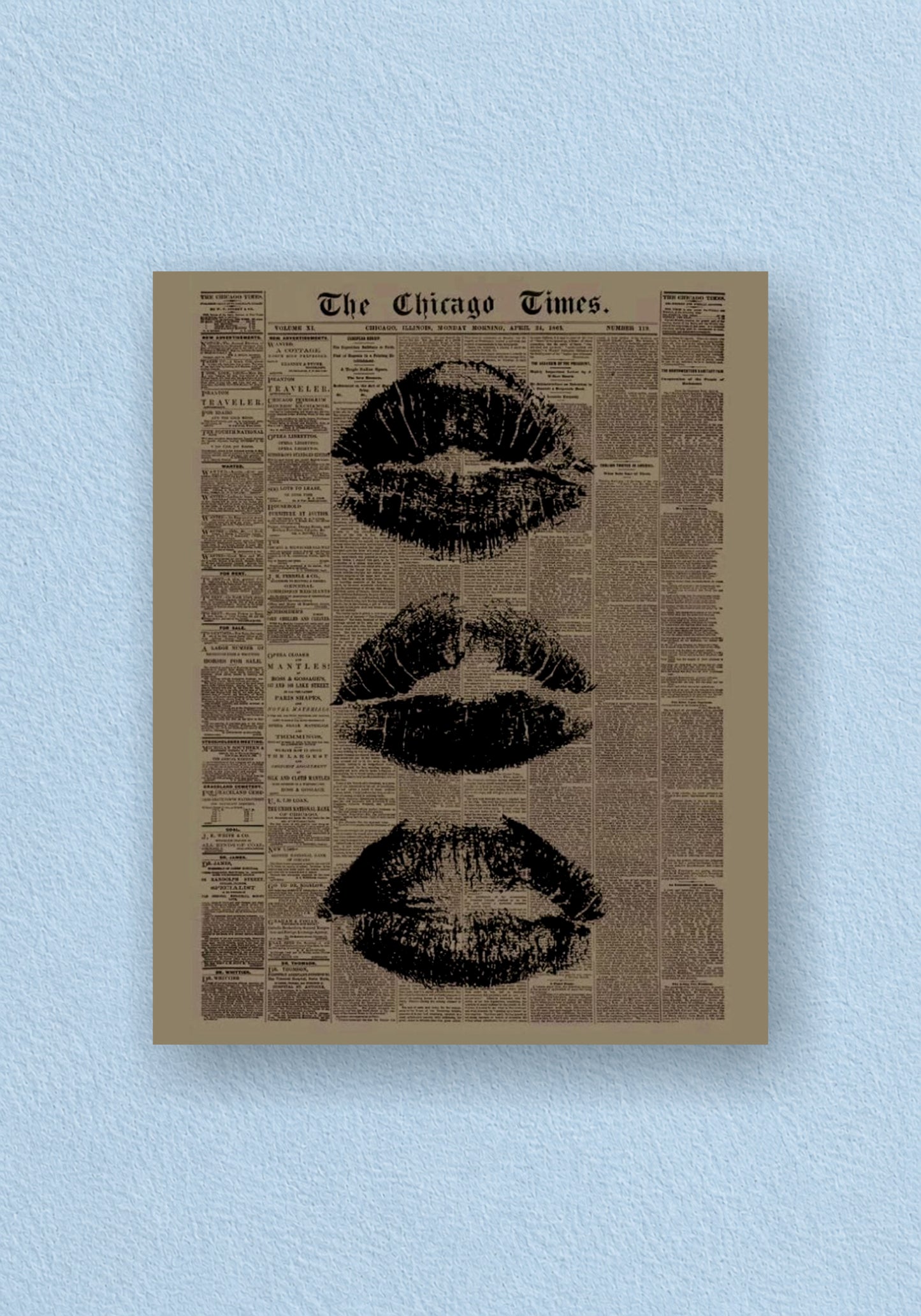 Triple Kiss Newspaper Poster