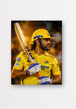 MS Dhoni Batting Action Poster | Cricket Wall Art India