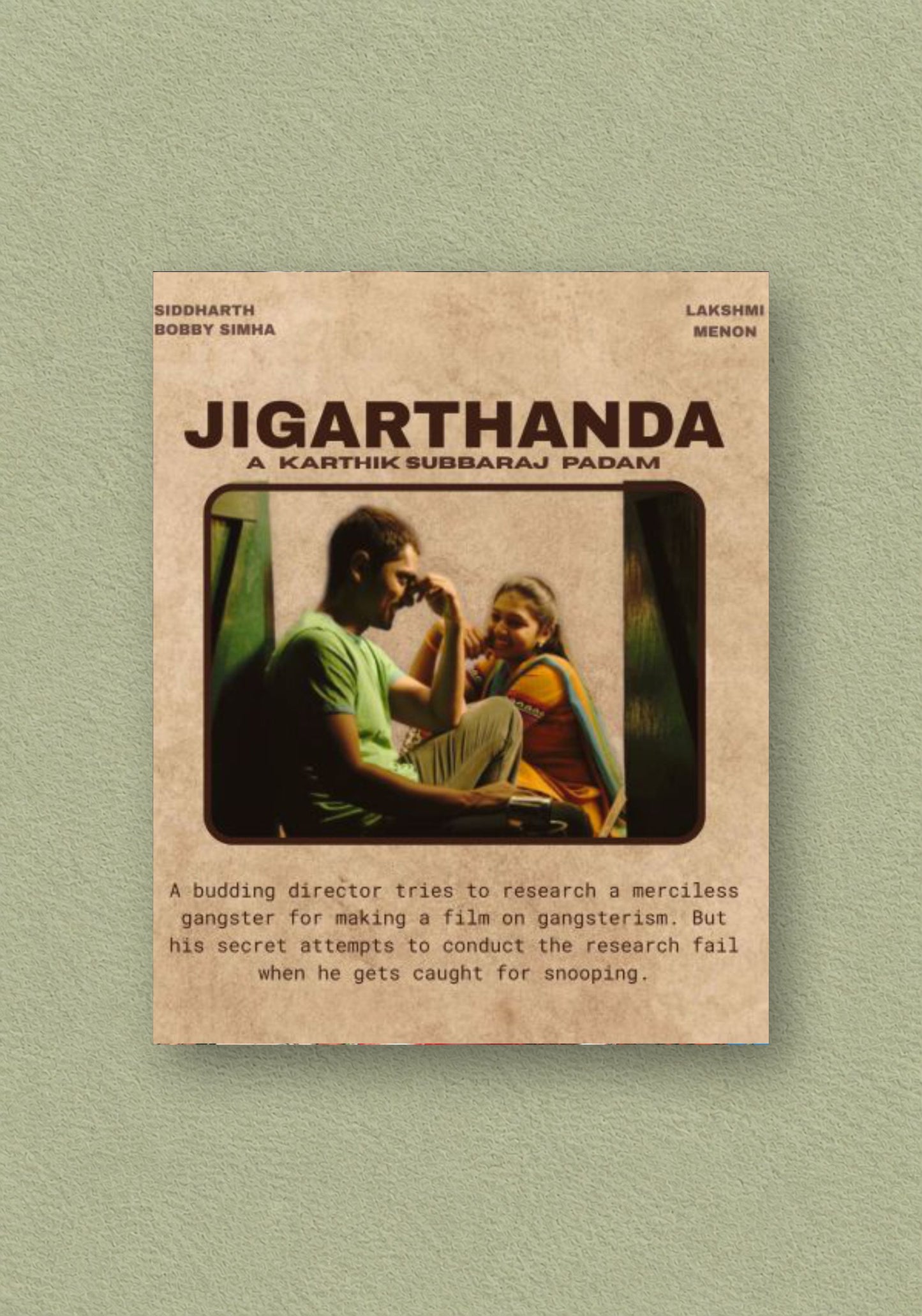 Jigarthanda Vintage Poster