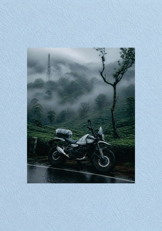 Royal Enfield Motorcycle Misty Kerala Hills Poster – POSTERDRIP