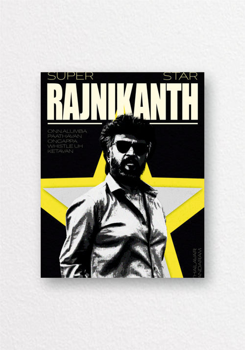 Superstar Rajinikanth Tribute Poster | Tamil Cinema Wall Art