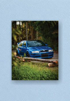 Blue Skoda Octavia Modified Car Forest Poster – POSTERDRIP