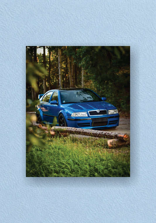 Blue Skoda Octavia Modified Car Forest Poster – POSTERDRIP